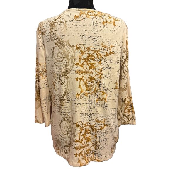 VTG 90s Y2K Top Large Womens Coffee Bar Novelty Print Shirt WEAR ReadRhinestone - Picture 3 of 8